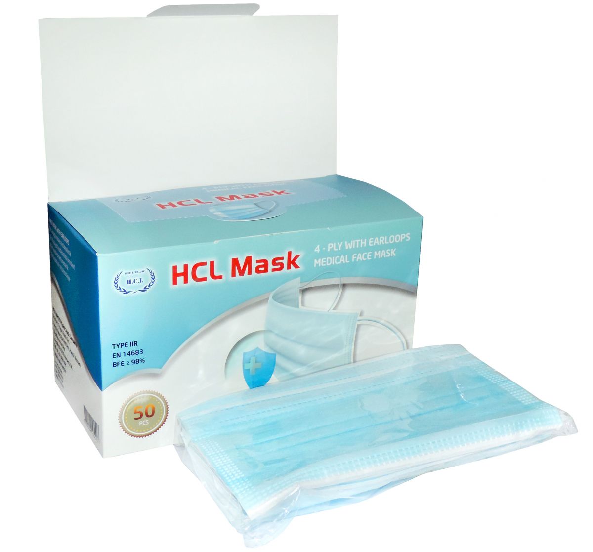 4-layer Medical Face Mask MEDICAL USE Type IIR Standard UNI EN14683  #N90056004505-50