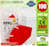 Italiamedica FFP2 RED Mask CE2841 Certified PPE Cat.III Made in EU #N90056004411-100