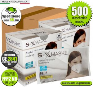 S-XMASKE FFP2 WHITE Mask CE2841 Certified PPE EN149:2001+A1:2009 500Pcs #N90056004416-500